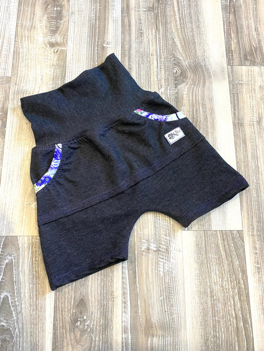 Short evolutif 1-3T ( jeans noir )